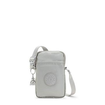 Kipling Tally Metallic Crossbody Telefoon Tas Zilver | België 1846BE